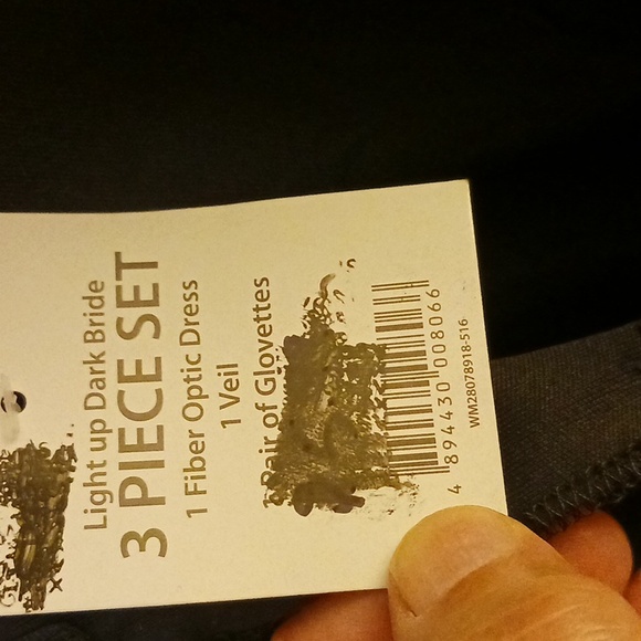 LIGHT UP DARK BRIDE HALLOWEEN  COSTUME, NWT, LIGHTS UP, MEDIUM, 8-10 - Picture 6 of 7